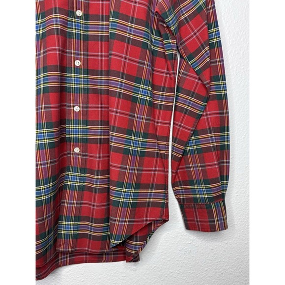 Vintage Polo Ralph Lauren Red Green Plaid Tartan Plaid Button Down Shirt Small - Picture 6 of 16